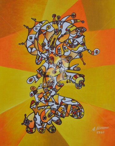 Peinture intitulée "ESPRIT DE LUTTE" par Salvador  Moreno, Œuvre d'art originale, Huile