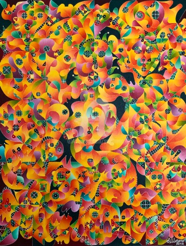 Peinture intitulée "ÊTRE HUMBLE ET GRAN…" par Salvador  Moreno, Œuvre d'art originale, Huile