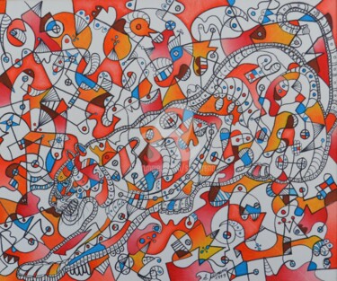 Картина под названием "LA VIE ETERNELLE" - Salvador  Moreno, Подлинное произведение искусства, Масло