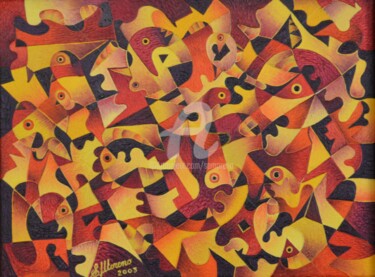 Painting titled "ALTRUISTE" by Salvador  Moreno, Original Artwork, Oil