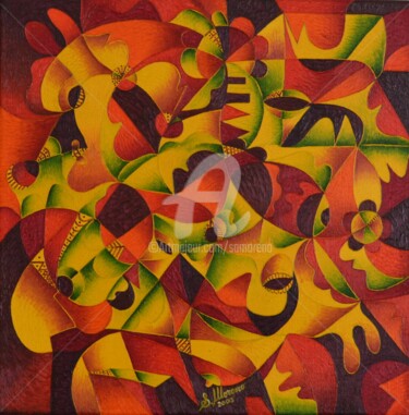 Peinture intitulée "NOEL EST AMOUR" par Salvador  Moreno, Œuvre d'art originale, Huile