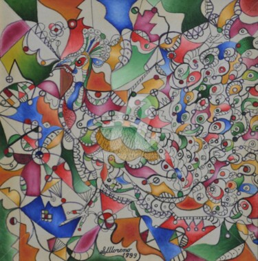 Peinture intitulée "INTELLIGENCE EMOTIO…" par Salvador  Moreno, Œuvre d'art originale, Huile