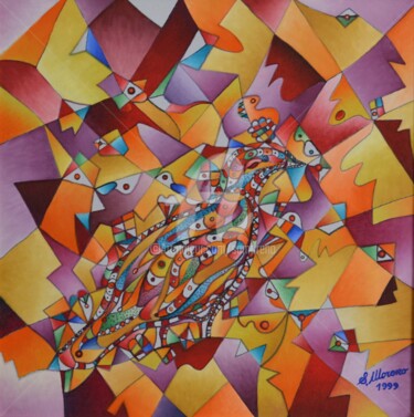 Peinture intitulée "INTELLIGENCE RATION…" par Salvador  Moreno, Œuvre d'art originale, Huile