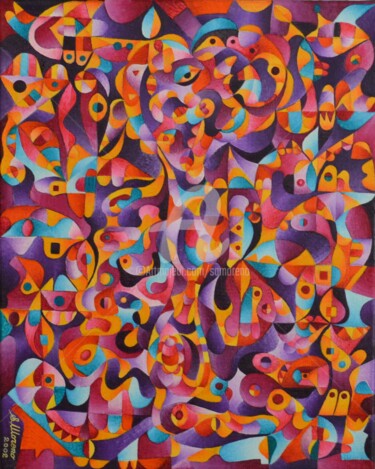 Картина под названием "S'ENGAGER  PAR  AMO…" - Salvador  Moreno, Подлинное произведение искусства, Масло