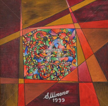 Peinture intitulée "SOIF  D'AMOUR" par Salvador  Moreno, Œuvre d'art originale, Huile