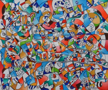 Peinture intitulée "ESPRIT  CONSCIENT" par Salvador  Moreno, Œuvre d'art originale, Huile
