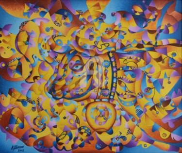 Malerei mit dem Titel "AMOUR POUR LA TRADI…" von Salvador  Moreno, Original-Kunstwerk, Öl