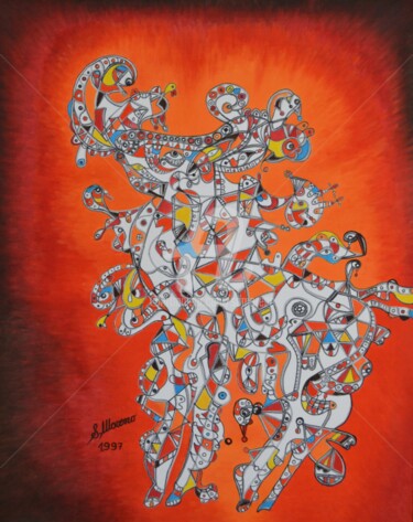 Peinture intitulée "ESPRIT DE LIBERTE 2" par Salvador  Moreno, Œuvre d'art originale, Huile