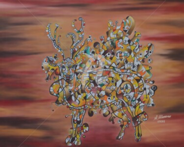 Painting titled "ESPRIT DE NOEL" by Salvador  Moreno, Original Artwork, Oil