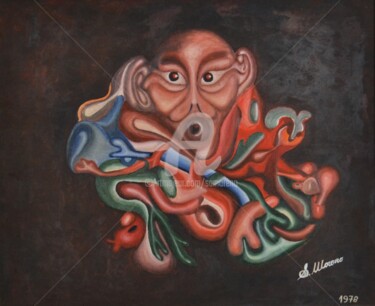 Peinture intitulée "SURPRIS" par Salvador  Moreno, Œuvre d'art originale, Huile