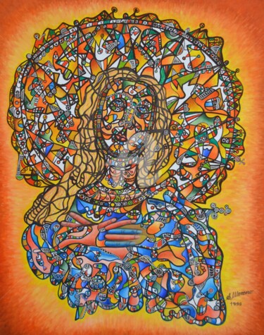 Peinture intitulée "REGARDS  VERS  DIEU" par Salvador  Moreno, Œuvre d'art originale, Huile