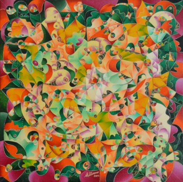 Pittura intitolato "CONSENSUS SPIRITUEL" da Salvador  Moreno, Opera d'arte originale, Olio