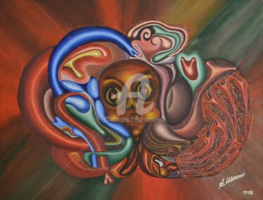 Painting titled "MYSTERE ET COULEURS" by Salvador  Moreno, Original Artwork