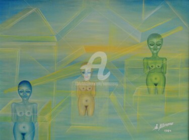 Картина под названием "PENSER, REFLECHIR O…" - Salvador  Moreno, Подлинное произведение искусства, Масло