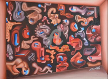 Pintura titulada "SYMBOLES PSYCHIQUES" por Salvador  Moreno, Obra de arte original, Oleo
