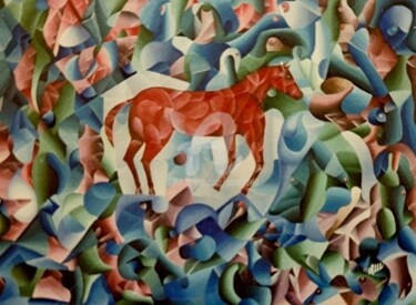 Peinture intitulée "LE CHEVAL" par Salvador  Moreno, Œuvre d'art originale