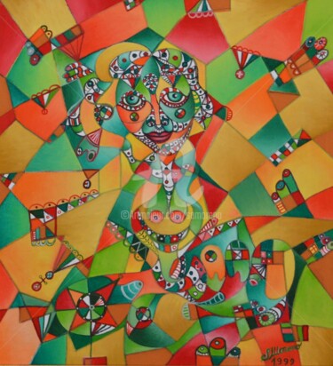 Peinture intitulée "DEMOISELLE FERTILE" par Salvador  Moreno, Œuvre d'art originale, Huile