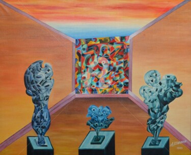 Peinture intitulée "PENSEE SCULPTURALE" par Salvador  Moreno, Œuvre d'art originale, Huile