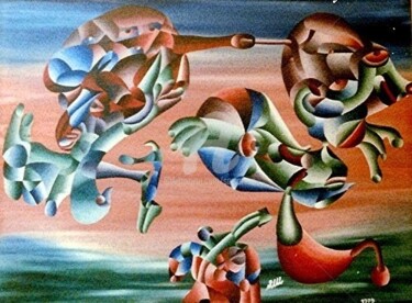 Painting titled "COLLECTION PRIVEE" by Salvador  Moreno, Original Artwork, Oil