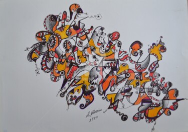 Drawing titled "CENTRE D'IDEES" by Salvador  Moreno, Original Artwork, Other