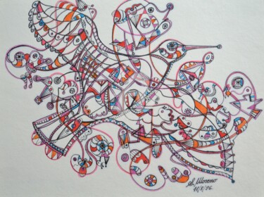 Рисунок под названием "PENSEE LIBRE" - Salvador  Moreno, Подлинное произведение искусства, Другой