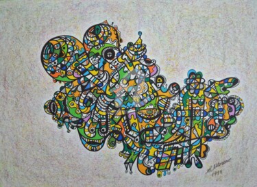 Desenho intitulada "ENERGIE COSMIQUE" por Salvador  Moreno, Obras de arte originais, Outro