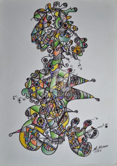 Drawing titled "GUIDE SPIRITUEL" by Salvador  Moreno, Original Artwork, Other