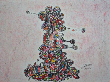 Drawing titled "CELLULE FAMILIERE" by Salvador  Moreno, Original Artwork, Other