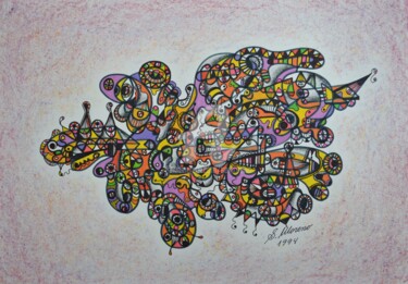 Рисунок под названием "SIECLE SPIRITUEL" - Salvador  Moreno, Подлинное произведение искусства, Другой