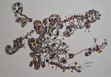 Disegno intitolato "MOLECULES" da Salvador  Moreno, Opera d'arte originale, Altro