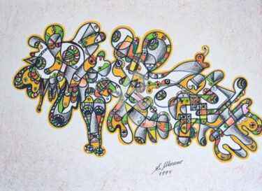 Desenho intitulada "ETRES COMPLEMENTAIR…" por Salvador  Moreno, Obras de arte originais, Outro