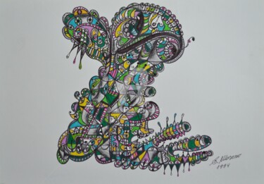 Рисунок под названием "INCONSCIENT" - Salvador  Moreno, Подлинное произведение искусства, Маркер