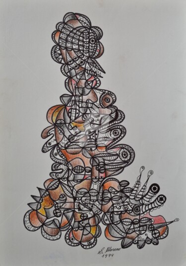 Zeichnungen mit dem Titel "LA CULTURE" von Salvador  Moreno, Original-Kunstwerk, Marker