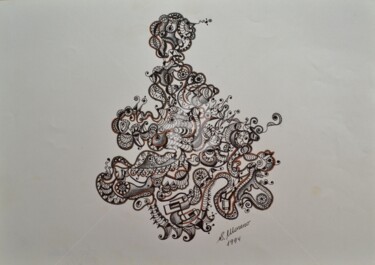 Drawing titled "ETRE MYSTIQUE" by Salvador  Moreno, Original Artwork, Marker