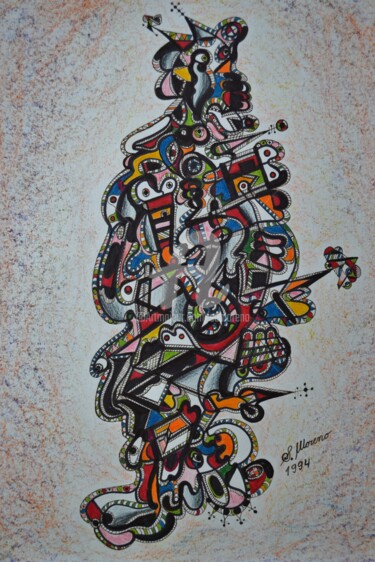 Disegno intitolato "GRAND CARACTERE" da Salvador  Moreno, Opera d'arte originale, Altro