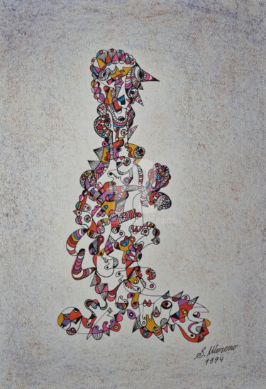 Dessin intitulée "L'ESPOIR 2" par Salvador  Moreno, Œuvre d'art originale, Marqueur