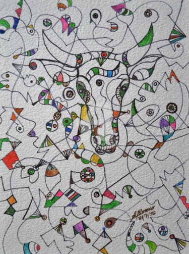 Drawing titled "NON A L'EXPERIMENTA…" by Salvador  Moreno, Original Artwork, Marker