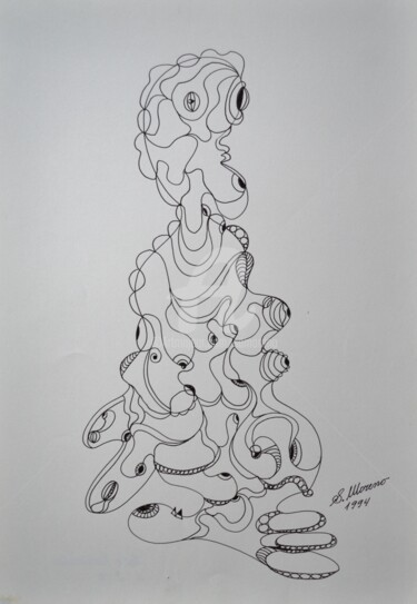 Drawing titled "POUVOIR ECONOMIQUE" by Salvador  Moreno, Original Artwork, Marker