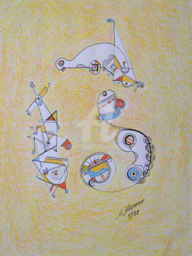 Dibujo titulada "LE 21eme SIECLE SPI…" por Salvador  Moreno, Obra de arte original, Rotulador