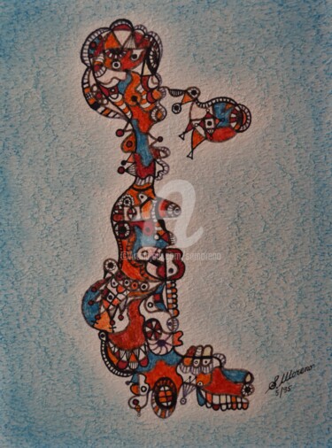 Dessin intitulée "ETRE DE FANTAISIE" par Salvador  Moreno, Œuvre d'art originale, Marqueur