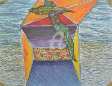 Dessin intitulée "LA TRAVERSEE" par Salvador  Moreno, Œuvre d'art originale, Autre