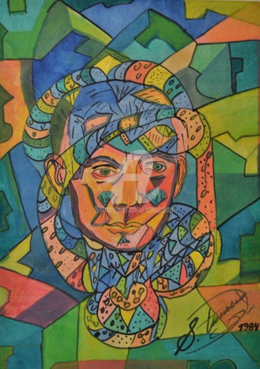 Disegno intitolato "PORTRAIT D'UN INCON…" da Salvador  Moreno, Opera d'arte originale, Pennarello