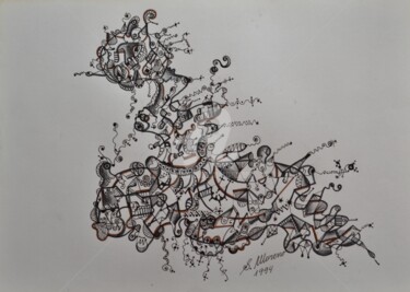 Dessin intitulée "POUVOIR PATRIARCAL" par Salvador  Moreno, Œuvre d'art originale, Marqueur