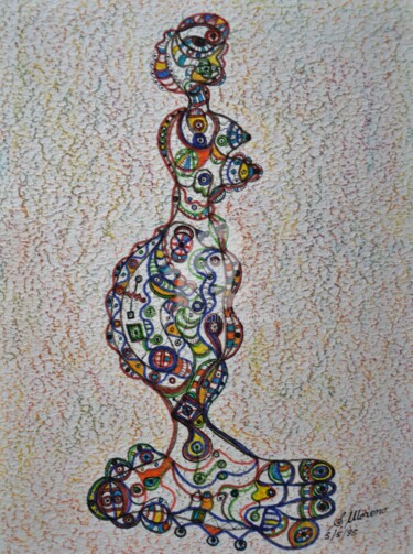 Drawing titled "PRINCESSE" by Salvador  Moreno, Original Artwork, Marker