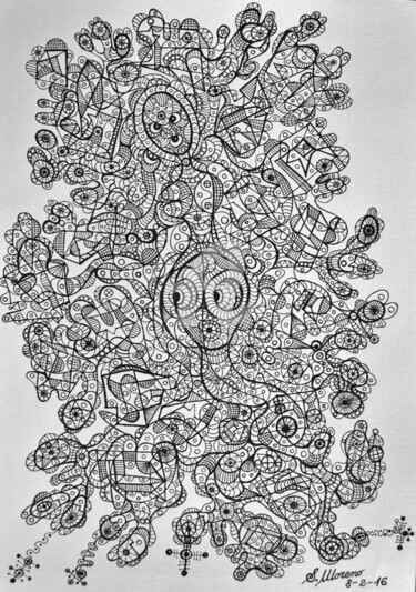 Drawing titled "DANS LE SYSTÈME, PR…" by Salvador  Moreno, Original Artwork, Marker