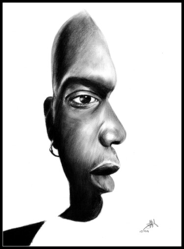 Dessin intitulée "double face" par Samos17 Portraitiste, Œuvre d'art originale, Autre