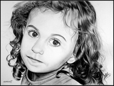 Drawing titled "portrait dessin enf…" by Samos17 Portraitiste, Original Artwork, Pencil