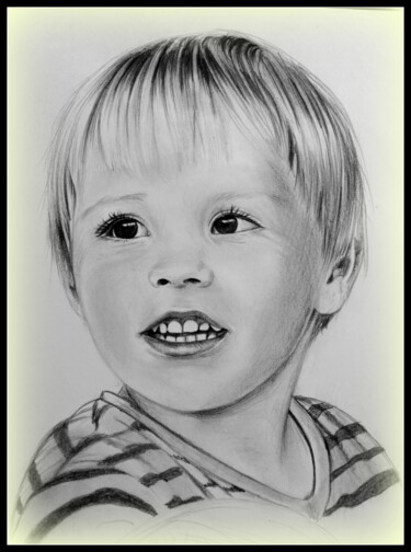 Dibujo titulada "portrait enfant( po…" por Samos17 Portraitiste, Obra de arte original, Lápiz