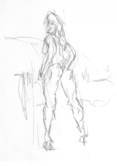 Рисунок под названием "the girl standing" - Яросвет Самовидец, Подлинное произведение искусства