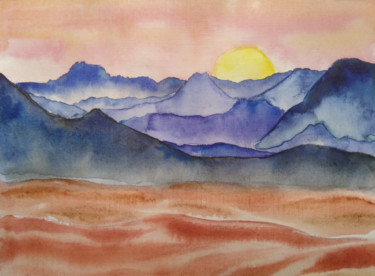 Картина под названием "Пустыня" - Наталья Самойлова, Подлинное произведение искусства, Акварель
